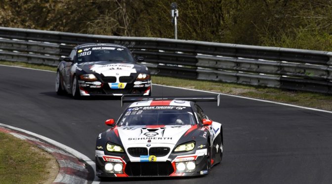 Drei BMW M6 GT3 bei der Generalprobe für die 24 Stunden auf dem Nürburgring in den Top-10